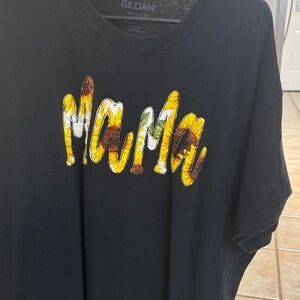 Gildan Black Tee with Vibrant 'Mama' Graphic